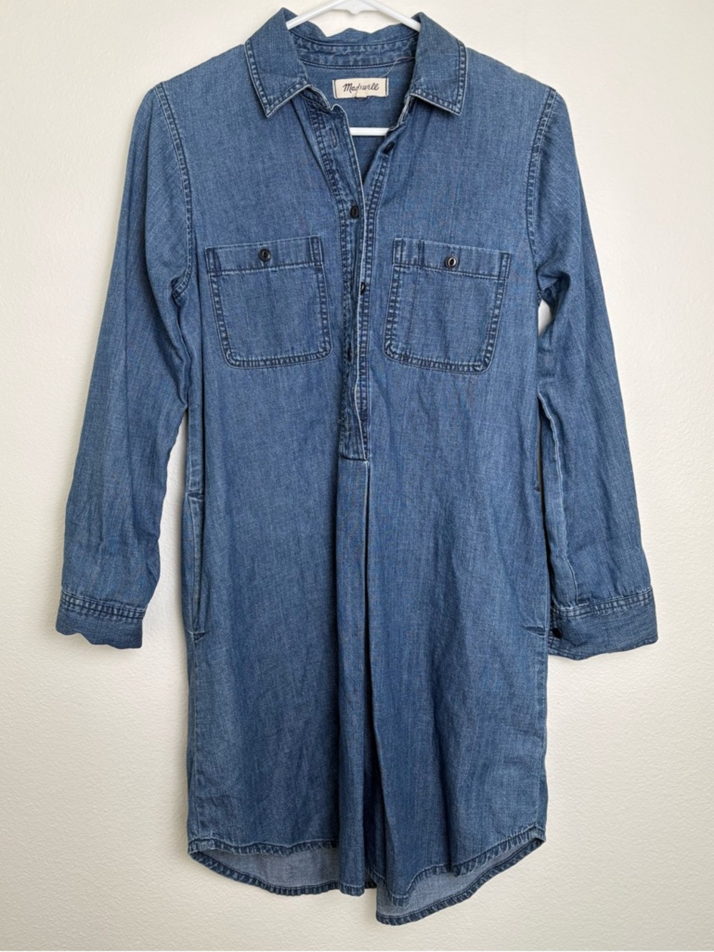 Madewell Denim Popover Shirtdress Size Small - Picture 3 of 11